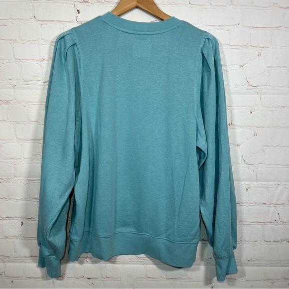 Ivory Ella Sweatshirt Size Medium Blue Pullover Embroidered Crew Neck - Picture 10 of 11